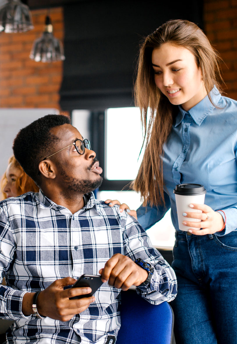 Man and Woman Talking Man and Woman Talking